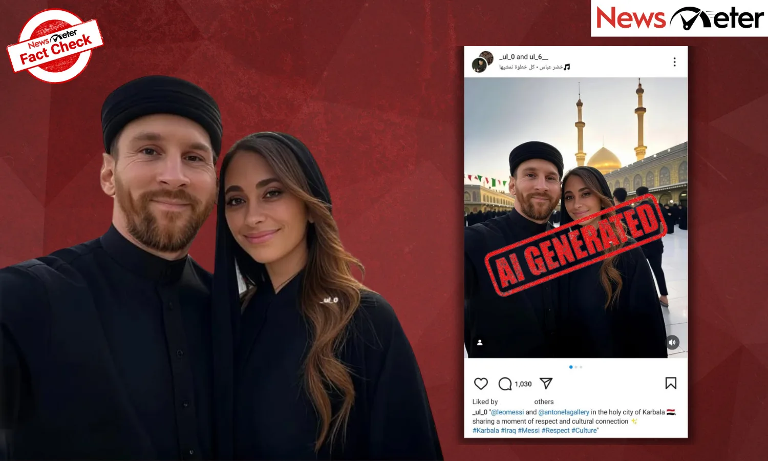 Vérification des faits : Lionel Messi et Antonela Roccuzzo visitent Karbala ? Faux, les images sont générées par l’IA