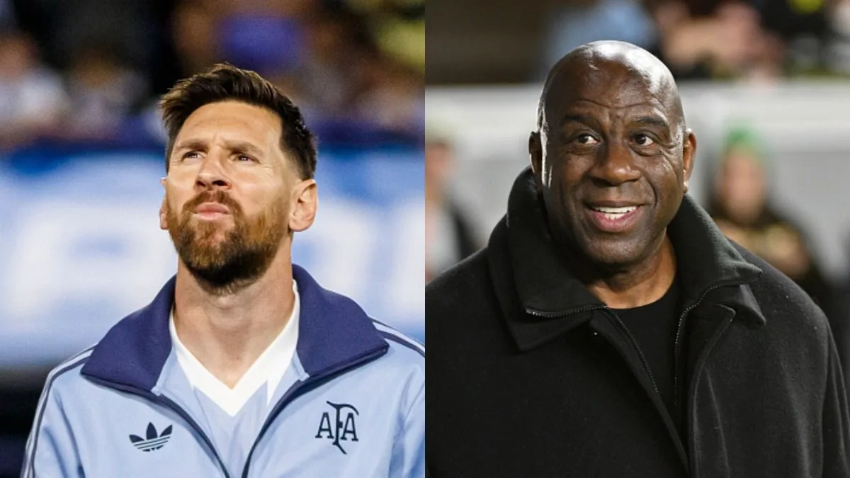 Lionel Messi – Lionel Messi partage la scène avec Magic Johnson, membre du Temple de la renommée des Lakers, alors que tous deux reçoivent la Médaille présidentielle de la liberté. Découvrez la liste complète des lauréats ici