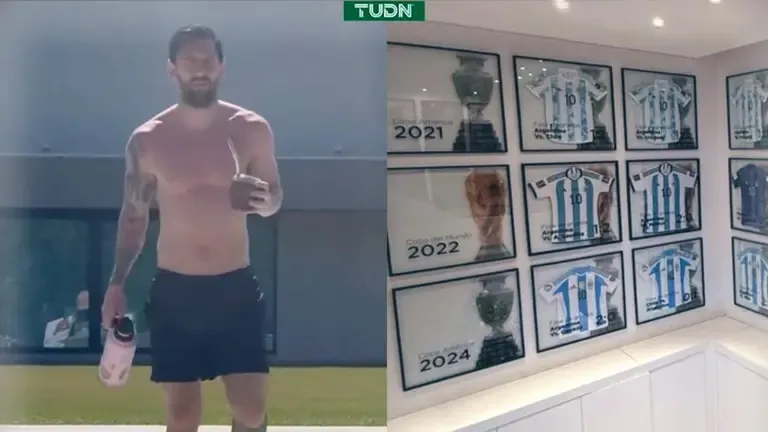 Leo Messi partage son spectaculaire musée de maillots chez lui | Football TUDN