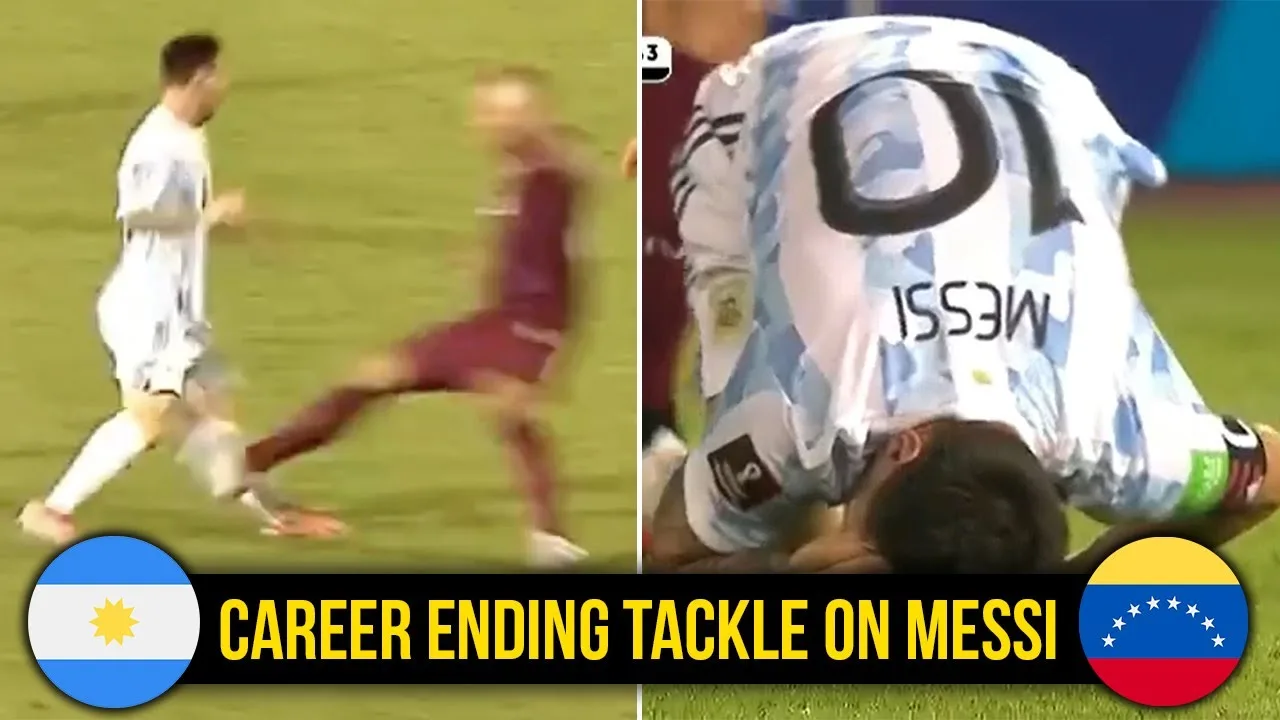 Lionel Messi hit with "worst tackle ever" as