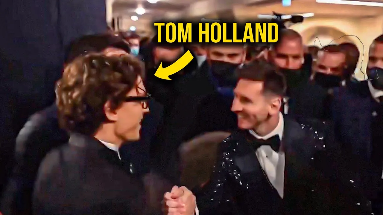 Lionel Messi Meeting Celebrities ! Tom Holland , Maluma