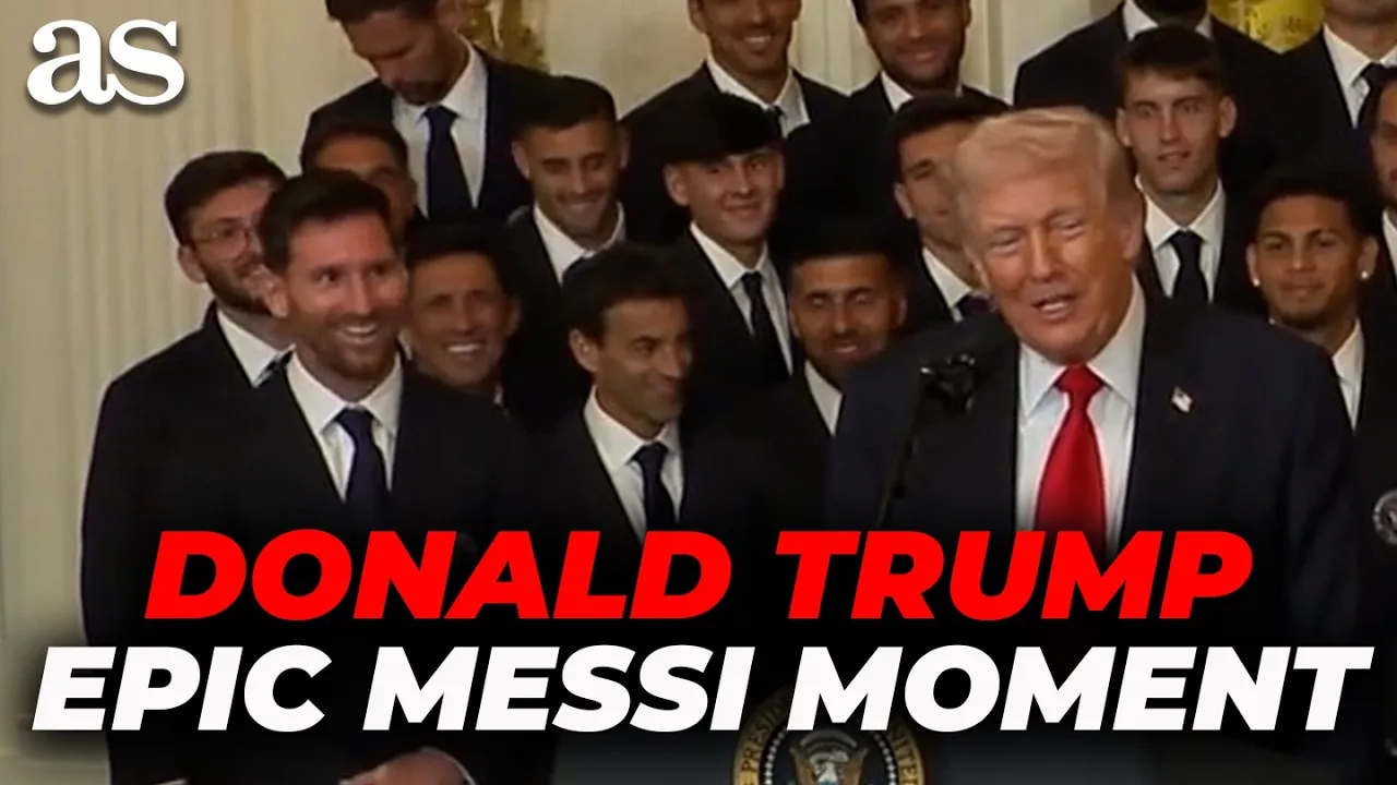 MOMENT ÉPIQUE DE MESSI : Trump PARLE Cristiano Ronaldo et Messi NE PEUVENT PAS CESSER DE SOURIR