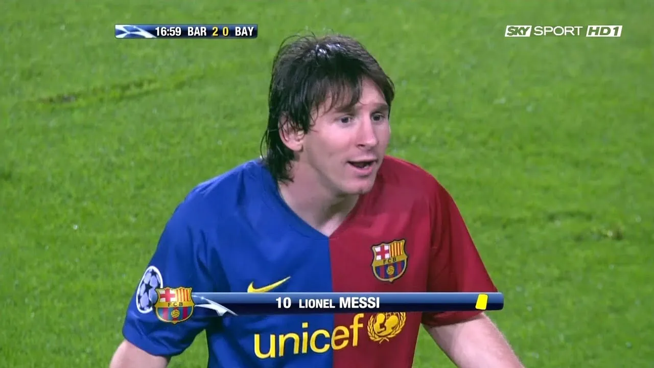 Lionel Messi vs Bayern Munich (UCL) (Home) 2008-09 English