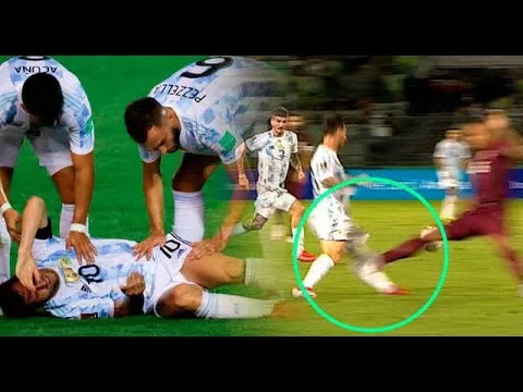 LA DURA ENTRADA DE ADRIÁN MARTÍNEZ A LEO MESSI EN EL PARTIDO