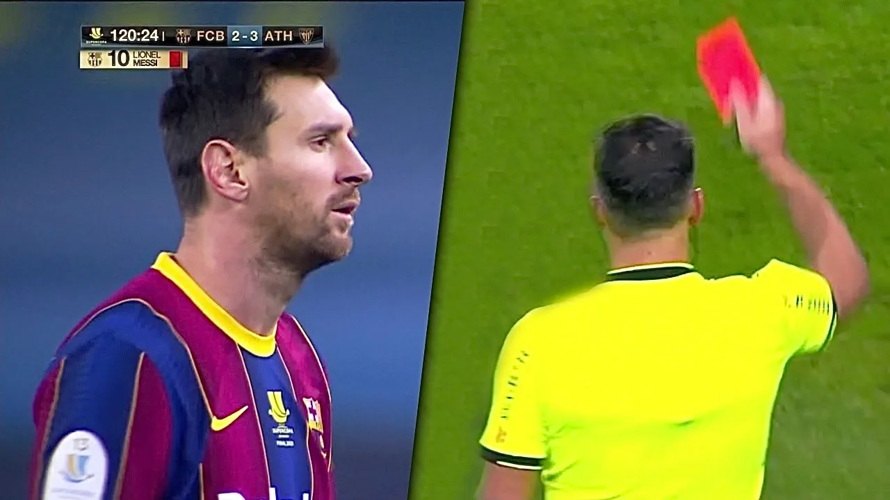 Lionel Messi RED Card vs Athletic Bilbao | Kicked out in the