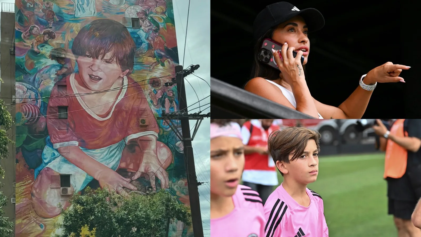 Antonela Roccuzzo montre une fresque épique de Lionel Messi lors d’un voyage à Rosario pour voir son fils Thiago en action pour l’Inter Miami