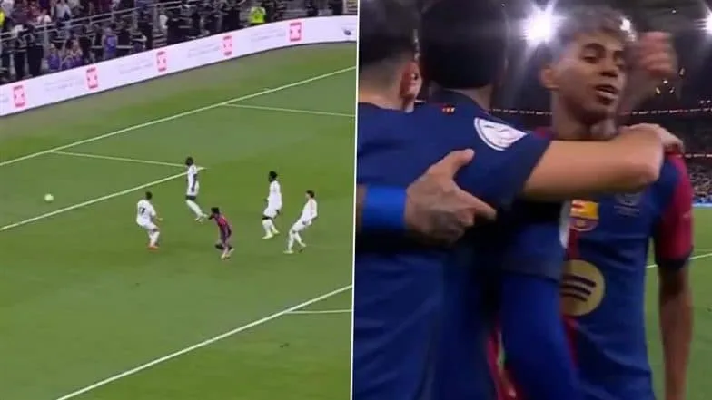 Vidéo du but de Lamine Yamal : regardez la finition semblable à Lionel Messi de la star de Barcelone pour égaliser le score contre le Real Madrid lors de la Super Coupe d’Espagne 2025 El Clasico