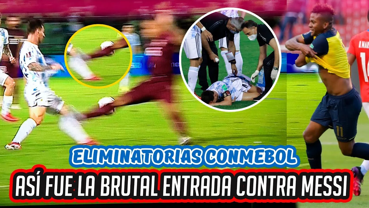 La BRUTAL ENTRADA que SUFRIO LEO MESSI ante VENEZUELA |