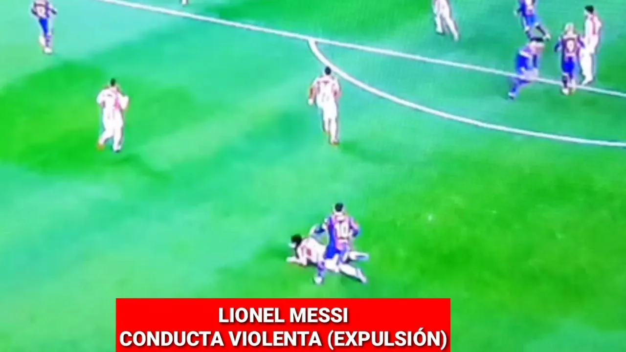 LIONEL MESSI EXPULSIÓN TARJETA ROJA CONDUCTA ANTIDEPORTIVA a