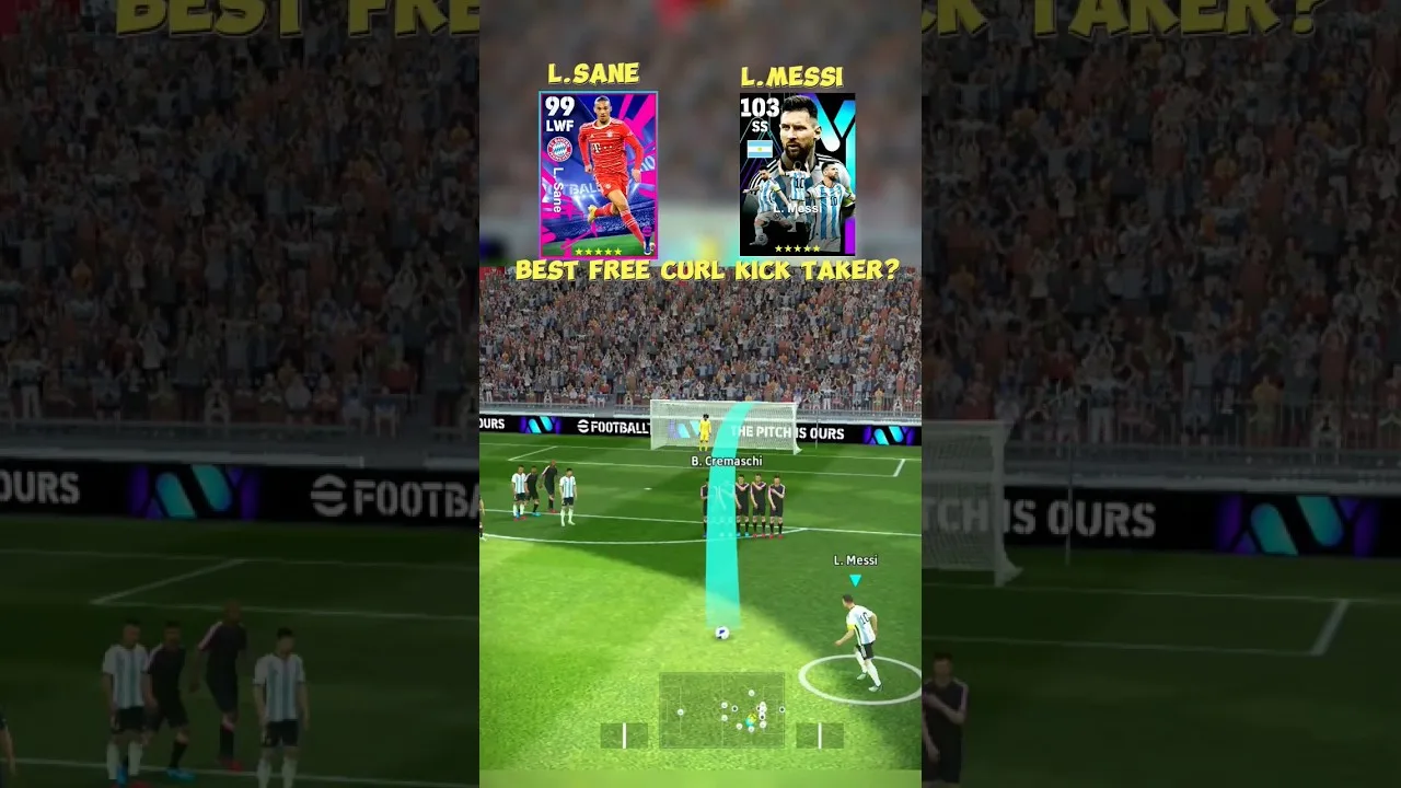 Leo MESSI VS SANÉ curl free kick challenge #efootball