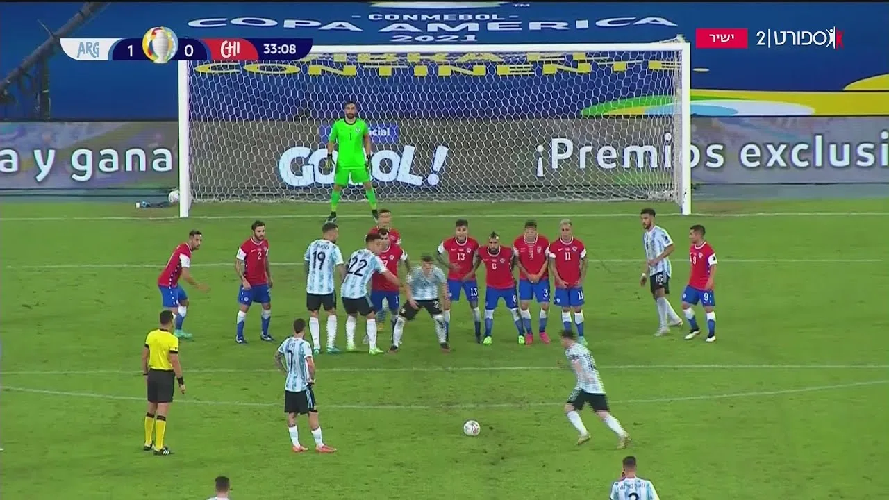 Lionel Messi free kick vs CHI | 2021 HD 1080i
