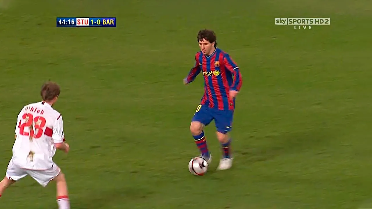 Lionel Messi vs Stuttgart (UCL) (Away) 2009-10 English