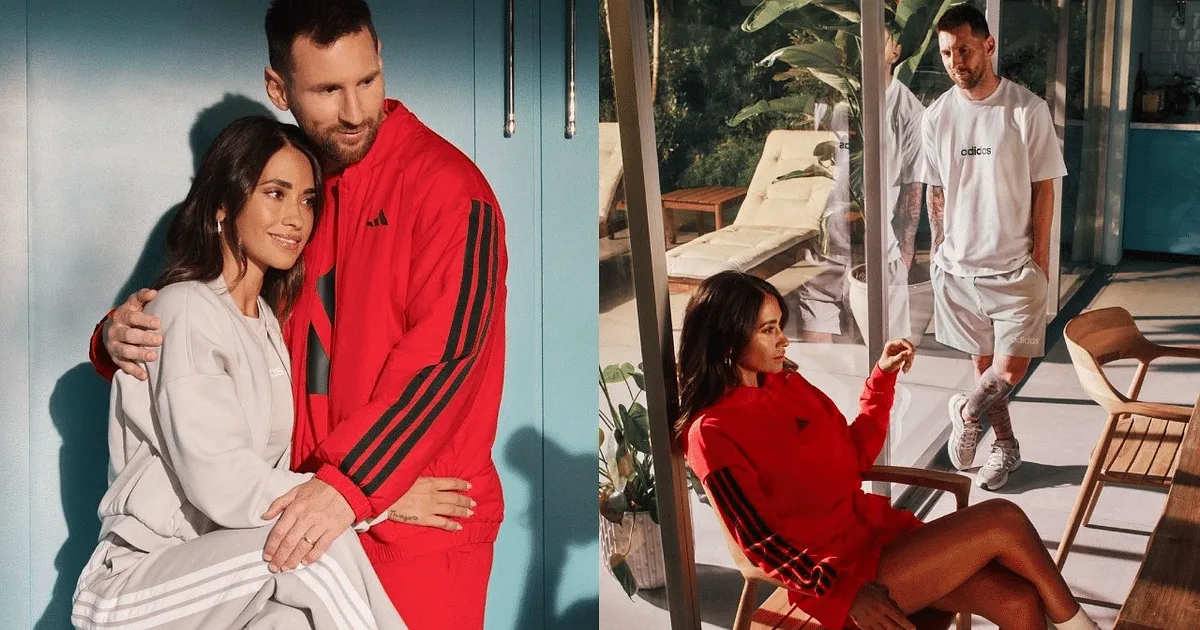 Lionel Messi et Antonela Roccuzzo marquent quelques buts lors d’une séance photo Adidas