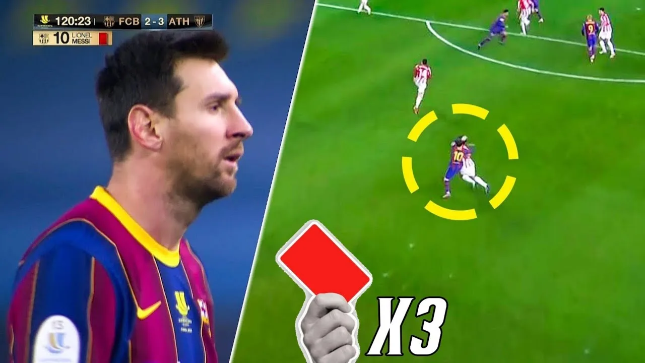 Lionel Messi All 3 Red Cards In Football