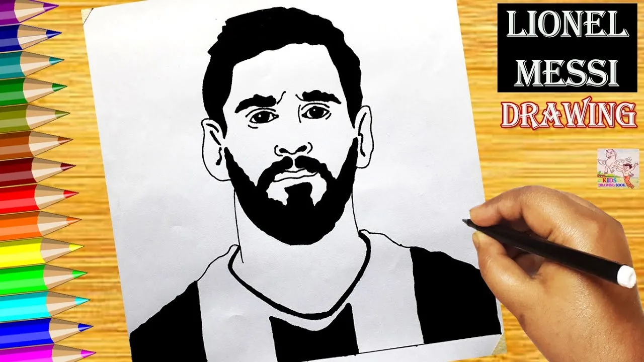 KIDS DRAWING BOOK! HOW TO DRAW LIONEL MESSI SILHOUETTE