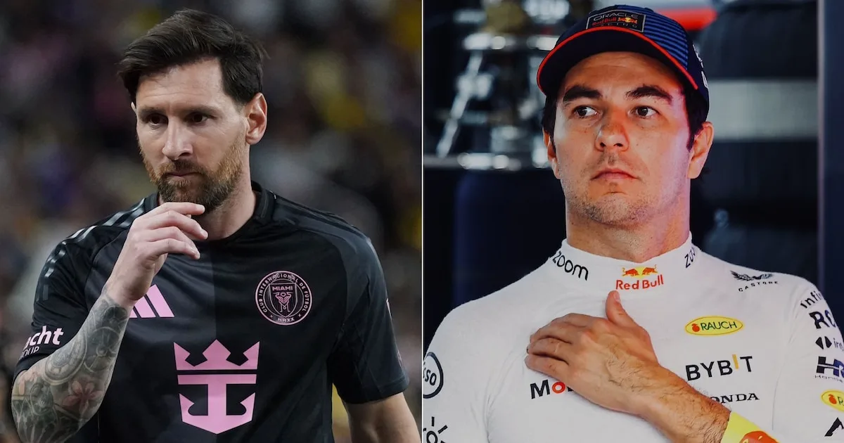Le geste de Lionel Messi avec Checo Pérez après le match Inter Miami et América de México à Las Vegas