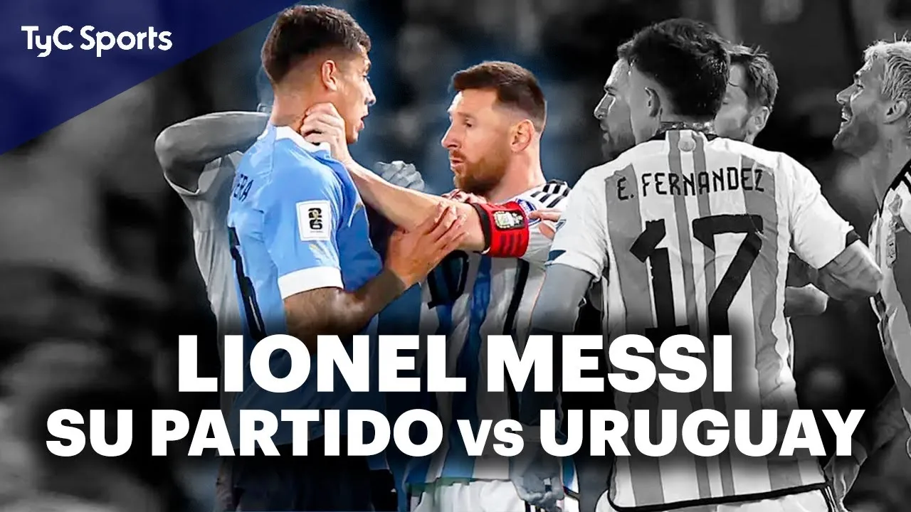 EL PARTIDO DE LIONEL MESSI vs URUGUAY MAGIA, PELEAS,