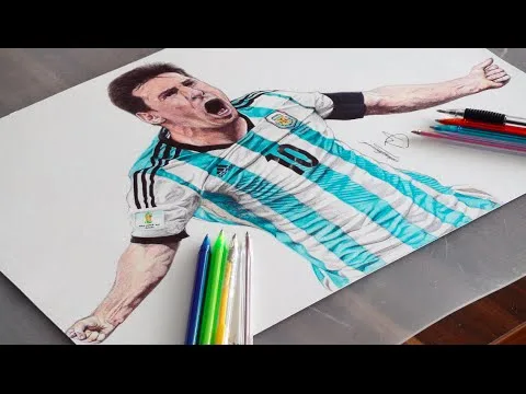 Lionel Messi Pen Drawing – Argentina National Football Team