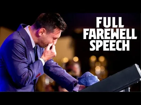 Leo Messi says goodbye to FC Barcelona (full farewell