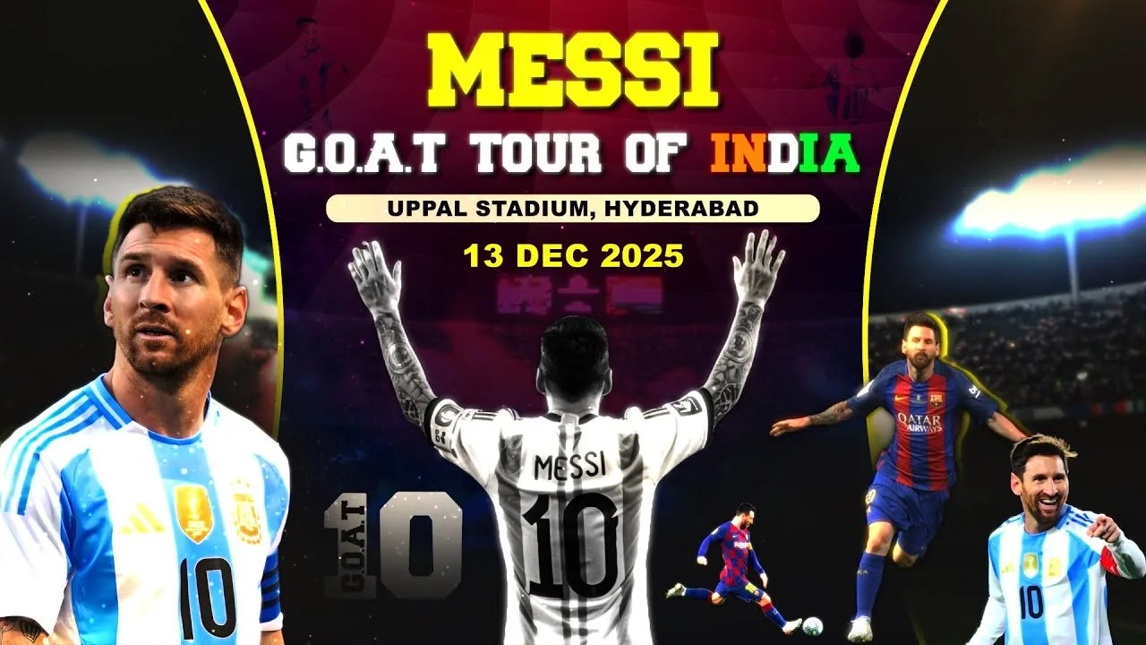 EN DIRECT – Lionel Messi GOAT Tour de l’INDE 2025 | Stade Uppal, Hyderabad | Sports de Doordarshan