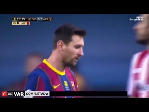 Leo messi red card vs athletic bilbao Spanish Super Cup